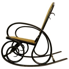 Vintage Bentwood Rocking Chair Attributed to Thonet