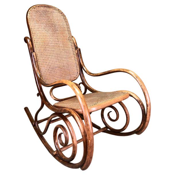 1910 Rocking Chair Bentwood Rocking Chair by Fischel, Niemes in Böhmen, Austria, 1910 For ...