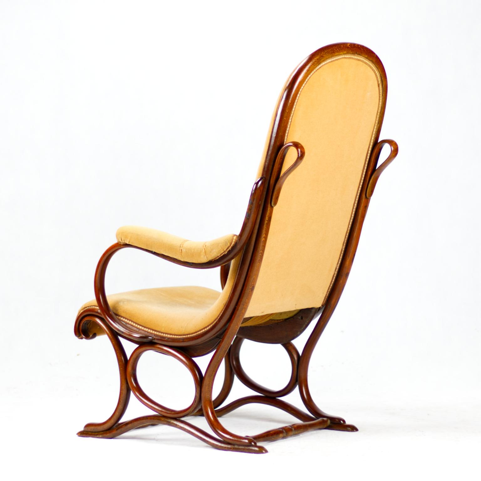 Austrian Art Nouveau Bentwood Salonfauteuil Easy Chair / Armchair Thonet No. 1 circa 1890