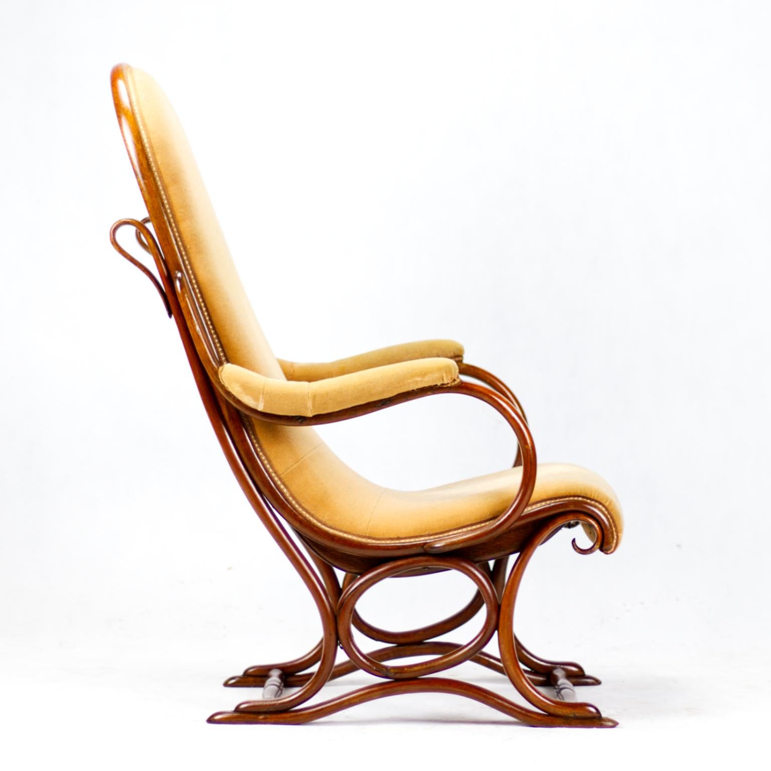 Cane Art Nouveau Bentwood Salonfauteuil Easy Chair / Armchair Thonet No. 1 circa 1890