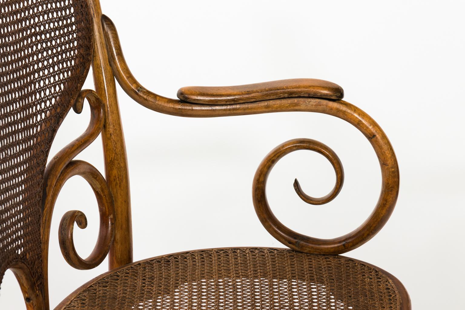 Rattan Bentwood Settee in the Manner of Michael Thonet