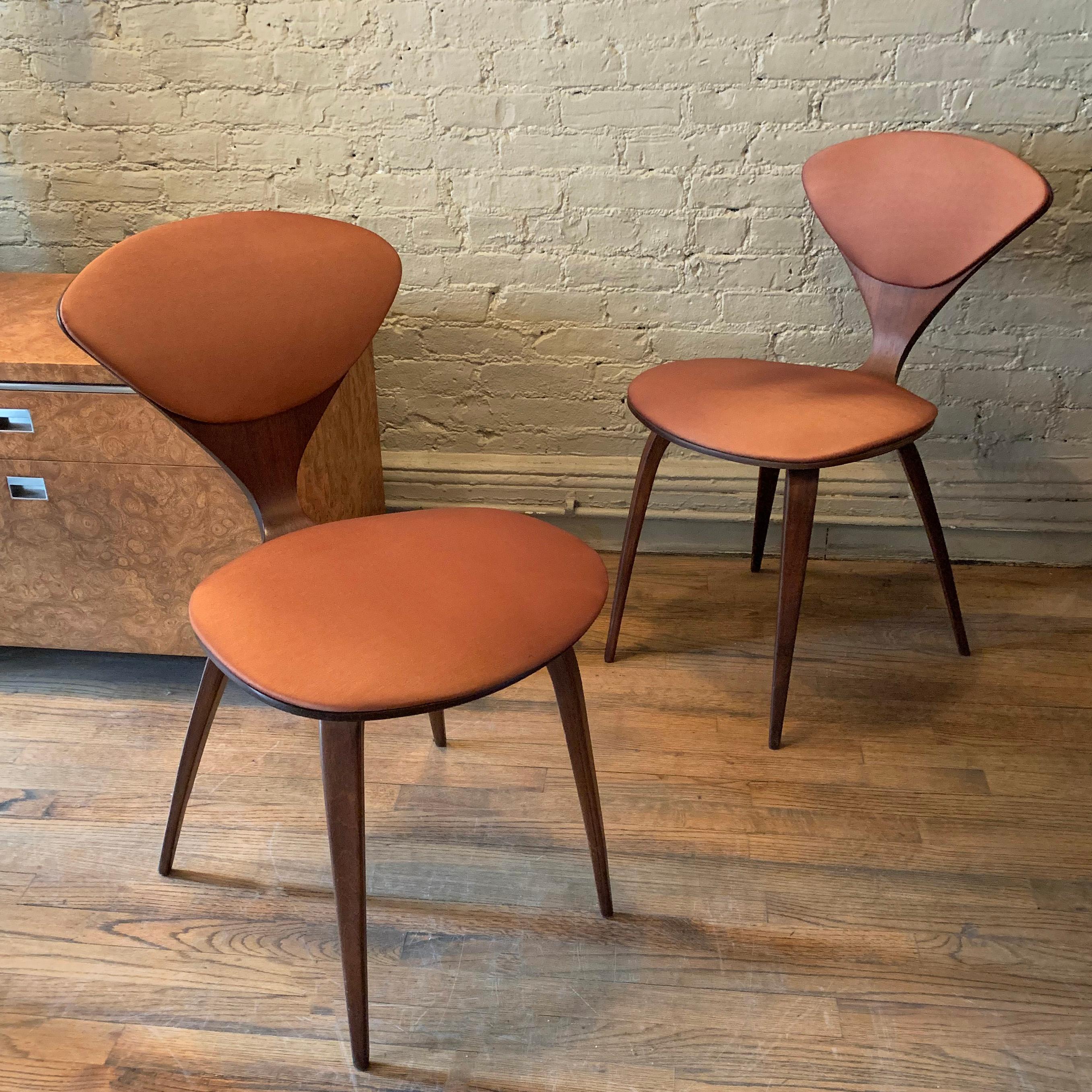 Fabric Bentwood Side Chairs by Norman Cherner for Plycraft