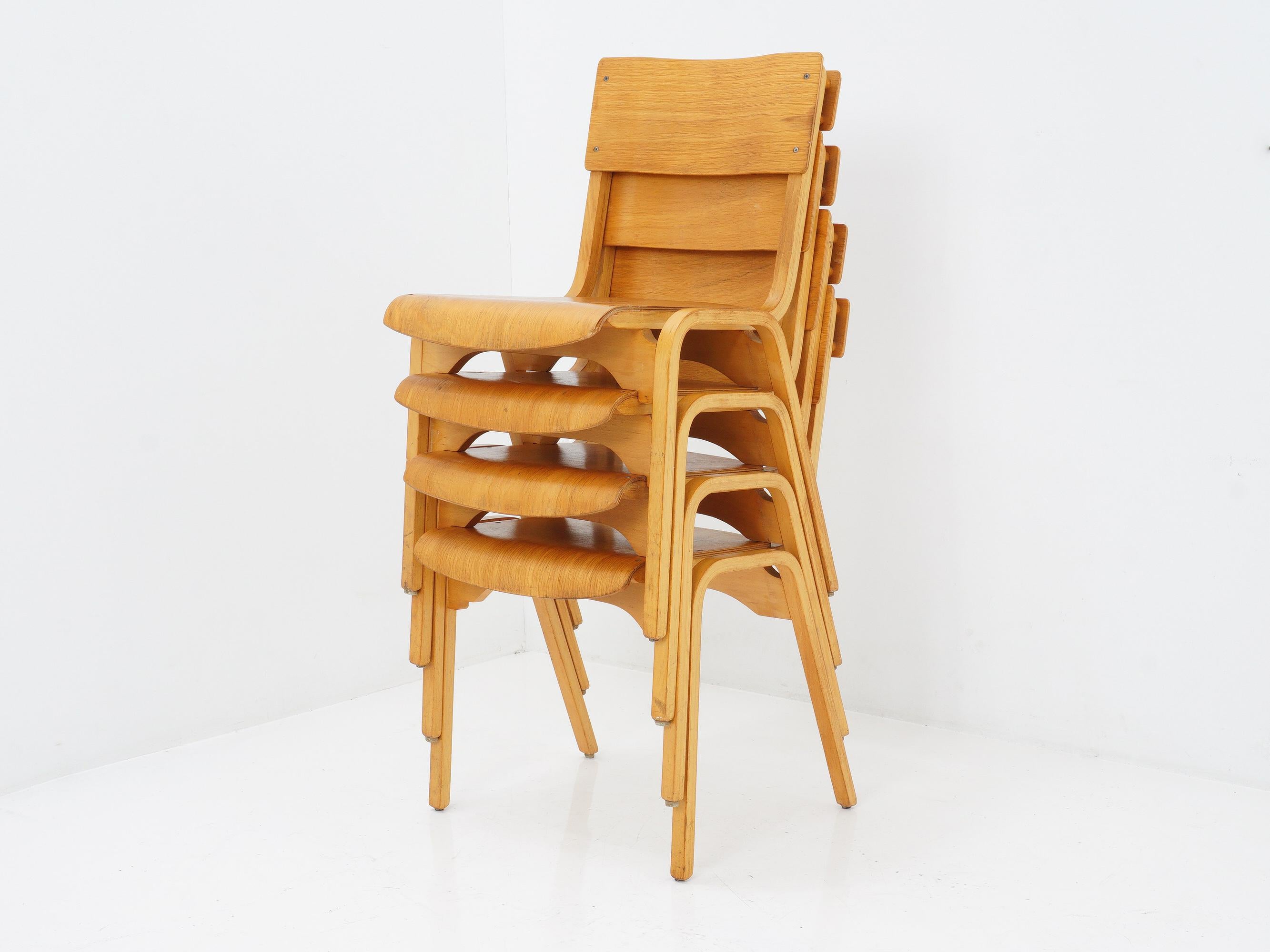 Bentwood Stacking Chairs by Stafford, 1950s 7