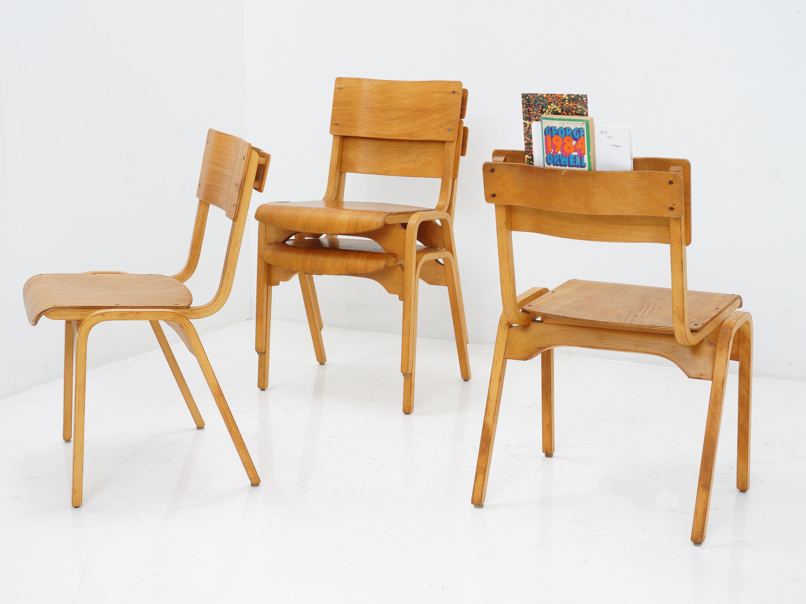 Bentwood Stacking Chairs by Stafford, 1950s 8
