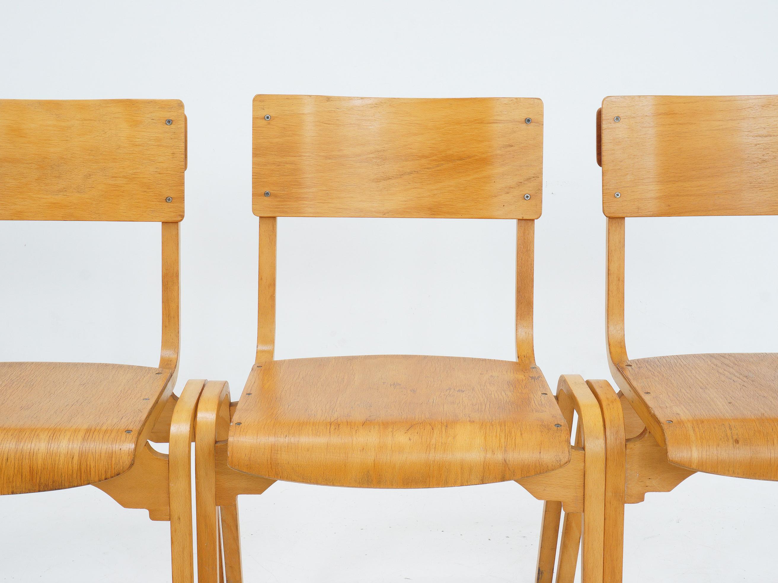 Mid-Century Modern Bentwood Stacking Chairs by Stafford, 1950s