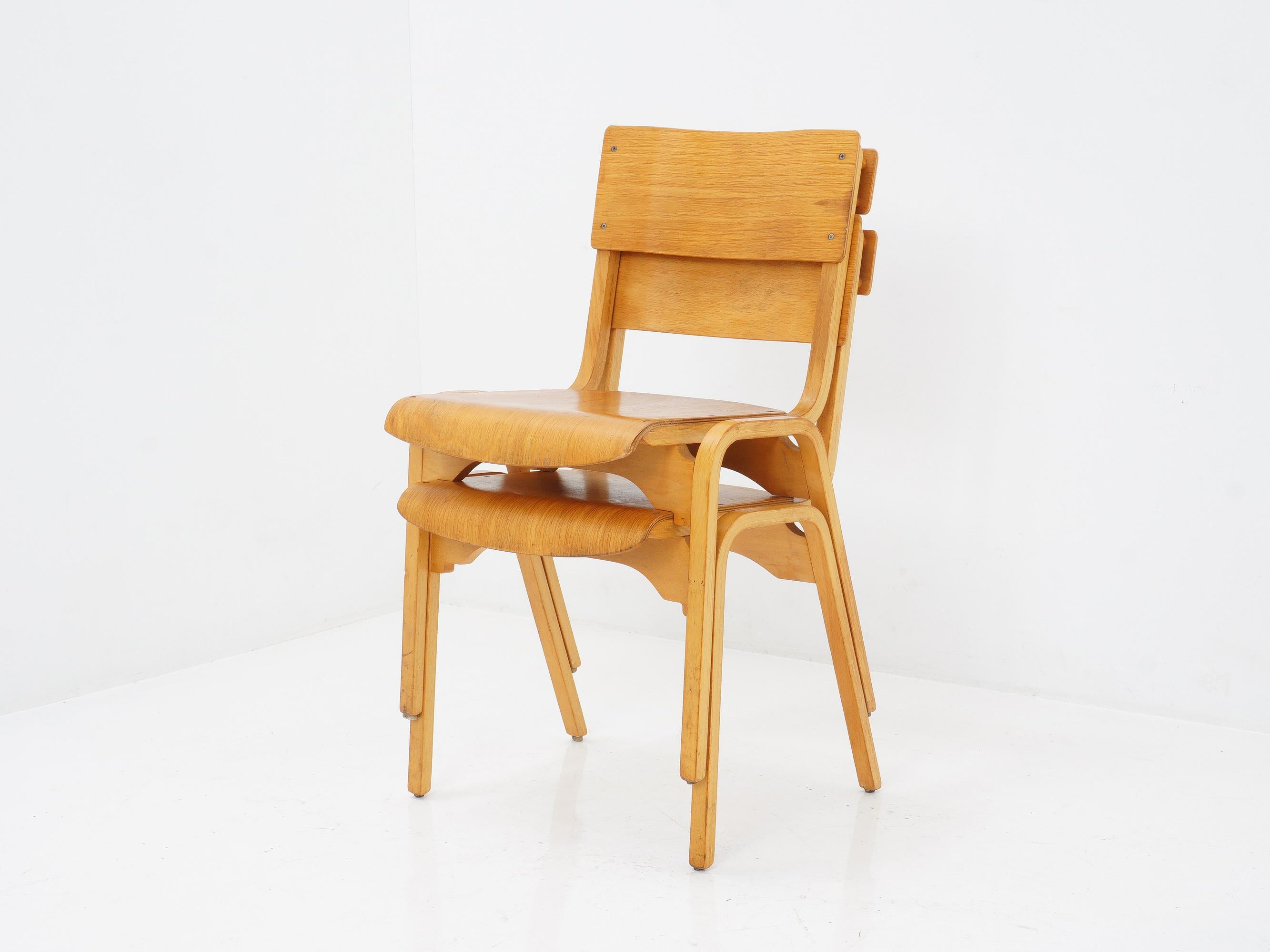 German Bentwood Stacking Chairs by Stafford, 1950s