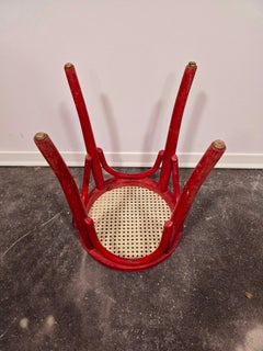 Stoll en bois courbé 1950 craie rouge