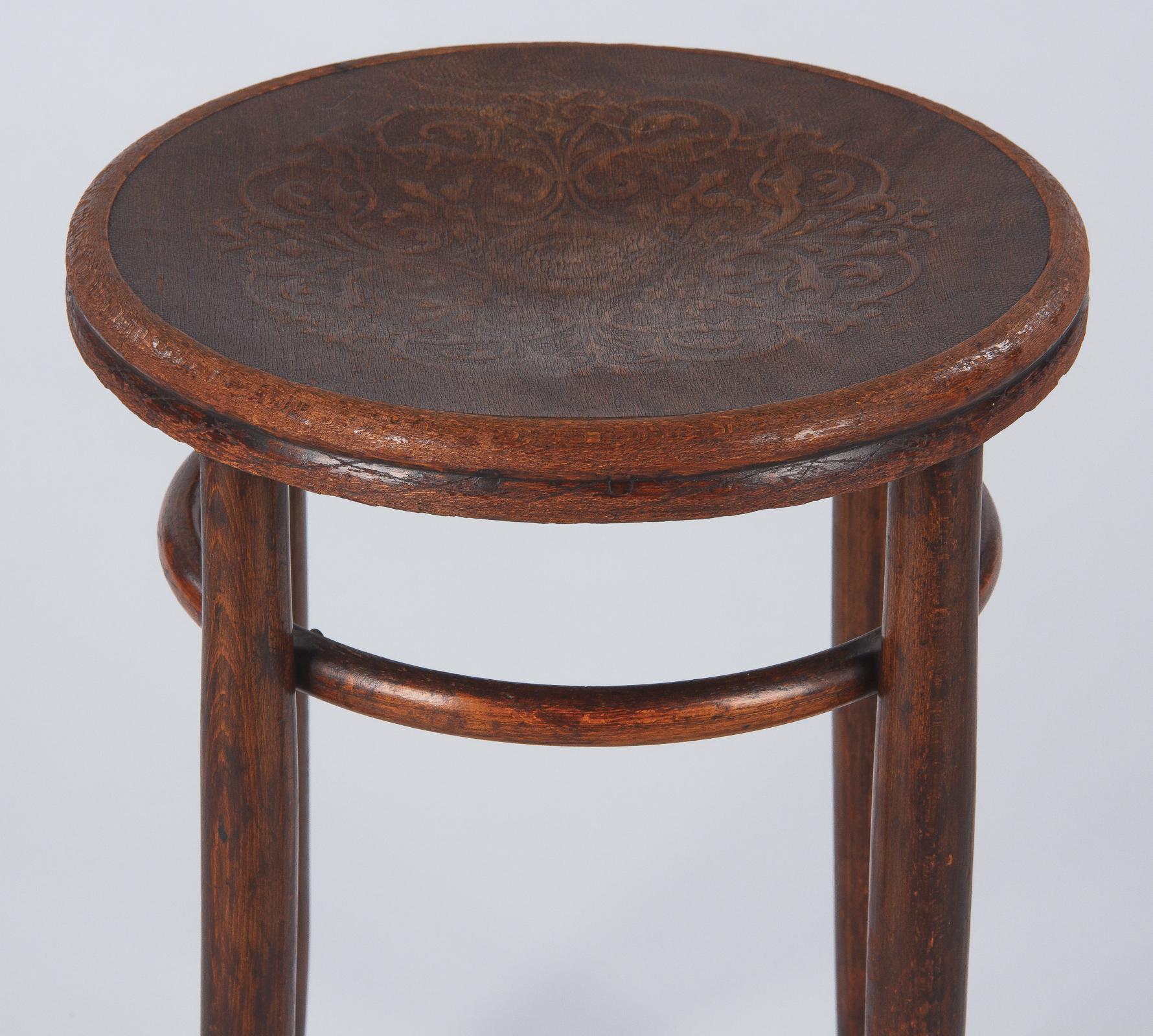 20th Century Bentwood Stool by Fischel, Austria, Early 1900s