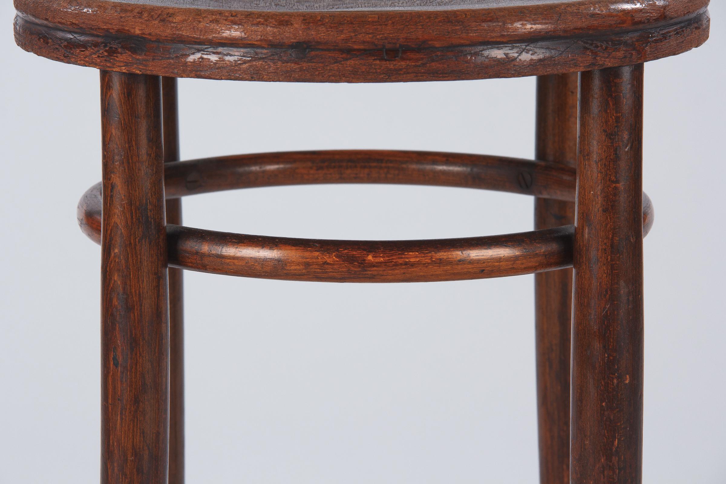 Bentwood Stool by Fischel, Austria, Early 1900s 1