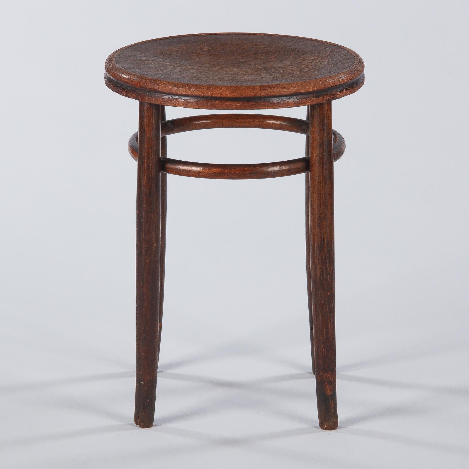 Bentwood Stool by Fischel, Austria, Early 1900s 3