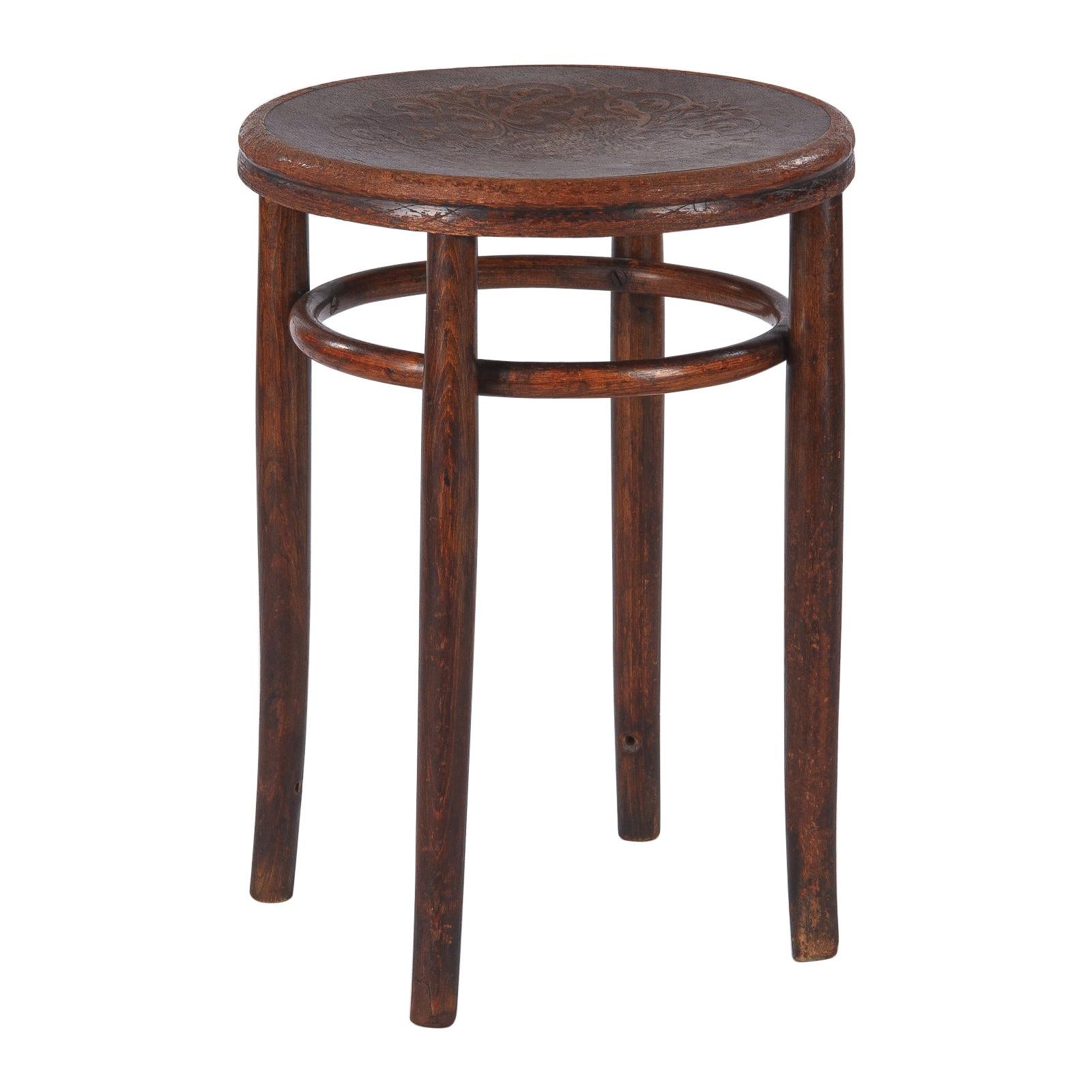 Bentwood Stool by Fischel, Austria, Early 1900s