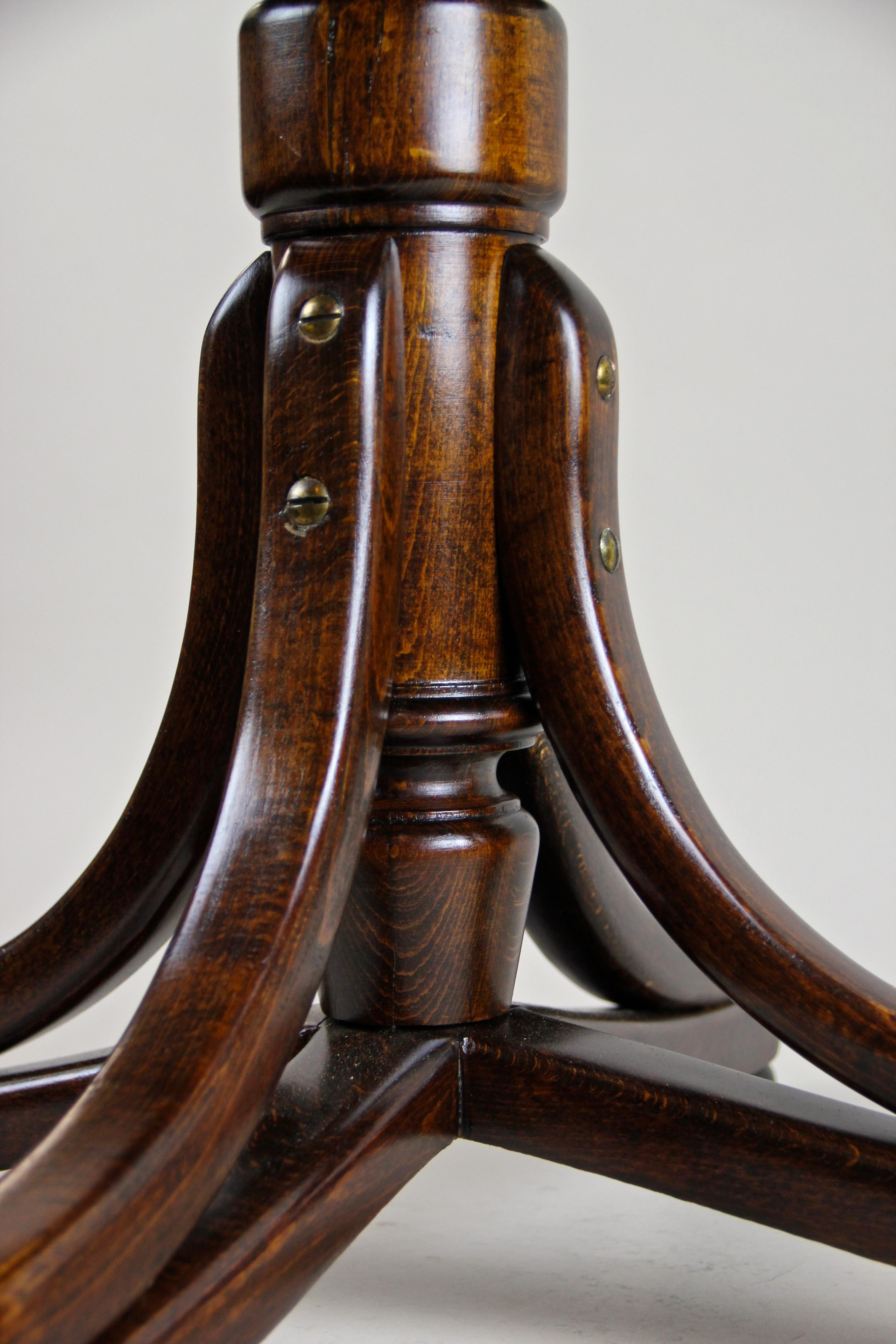 20th Century Bentwood Stool Height Adjustable by J&J Kohn, Austria, circa 1910