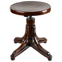 Bentwood Stool Height Adjustable by J&J Kohn, Austria, circa 1910