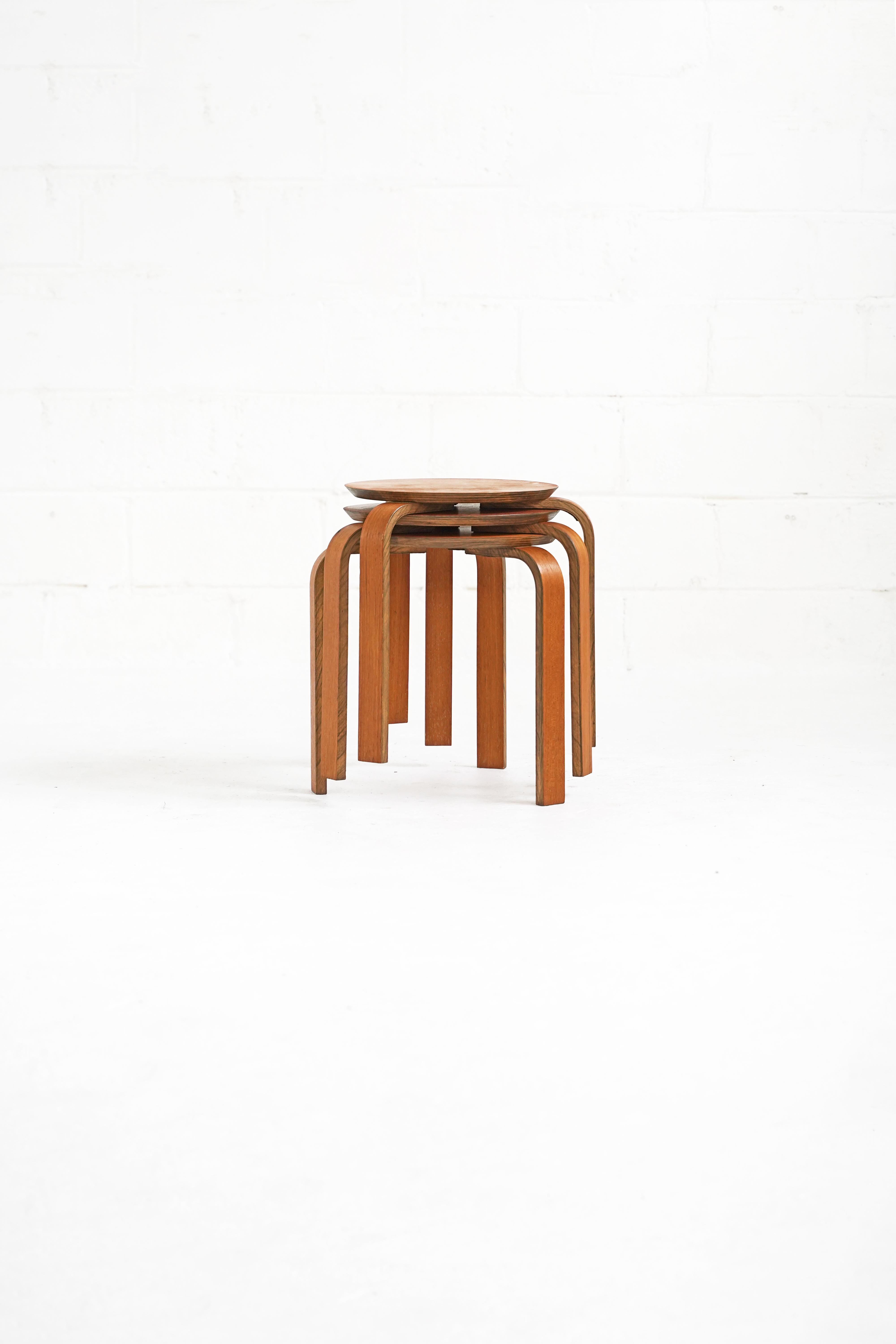Birch Bentwood Stool in the Style of Avlar Aalto for Artek