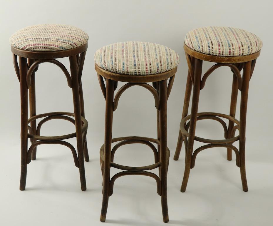 Bentwood Stools Attributed to Thonet 2 Available 6