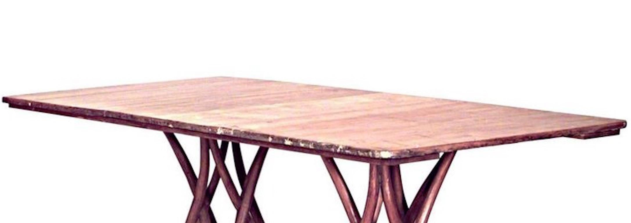 Modern Bentwood Stripped Dining Table For Sale