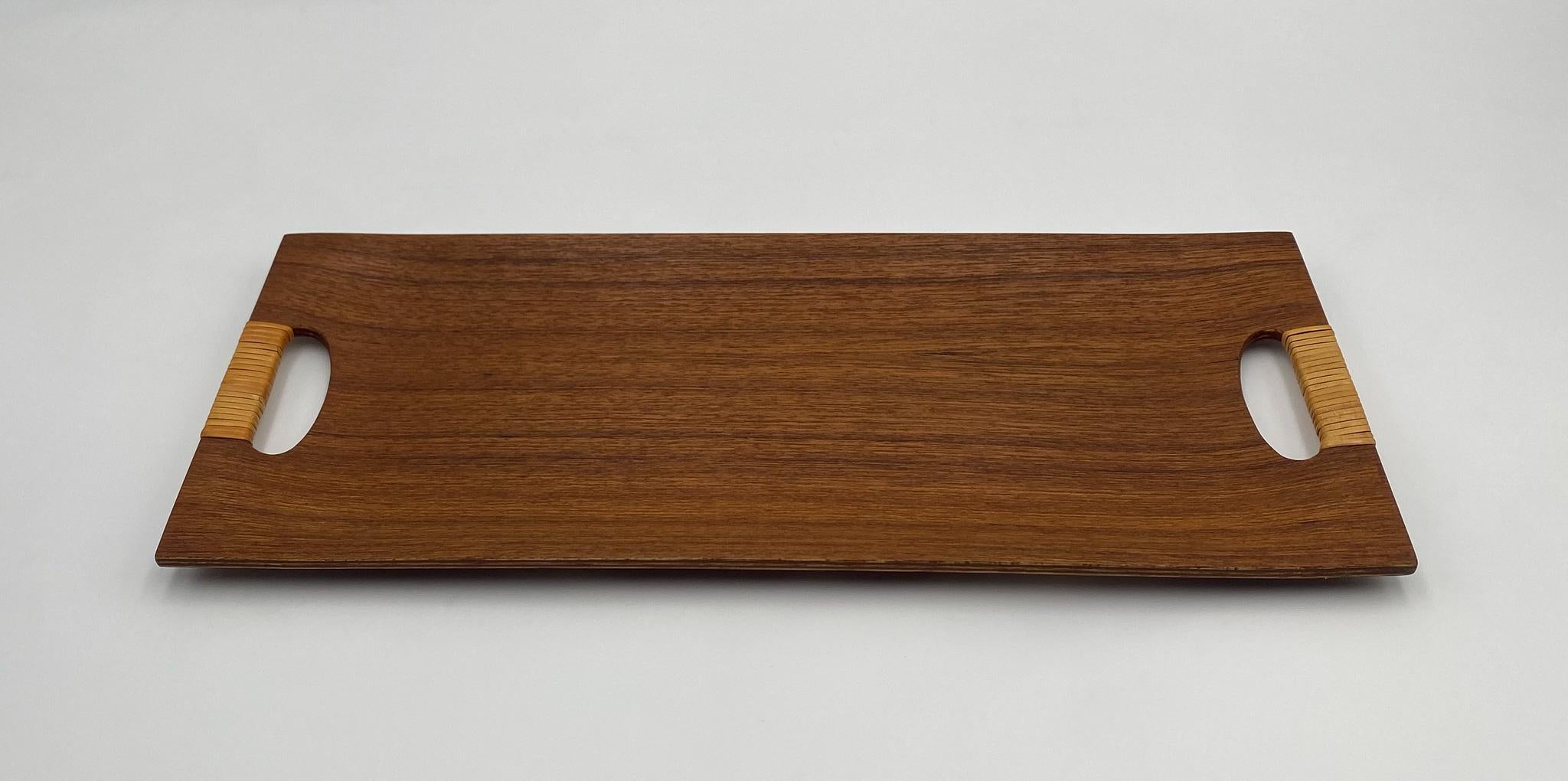 Bentwood Teak & Cane Tray, Japan, 1960's  For Sale 2