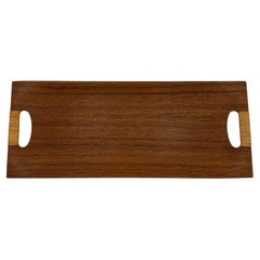 Bentwood Teak & Cane Tray, Japan, 1960's
