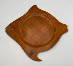 Bentwood Teak " Fish " Tray, United States, 20th Century
