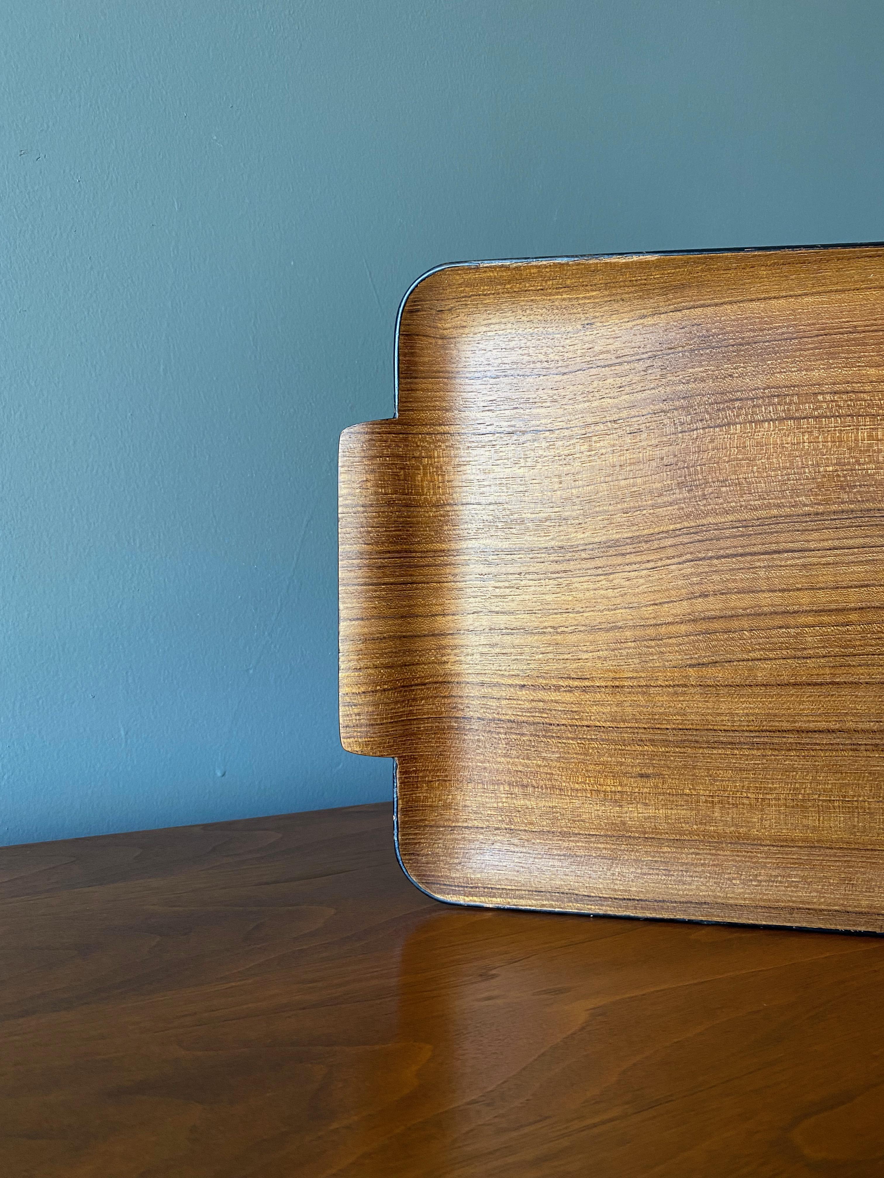 Bentwood Teak Tray circa, 1960 In Good Condition In San Juan Capistrano, CA