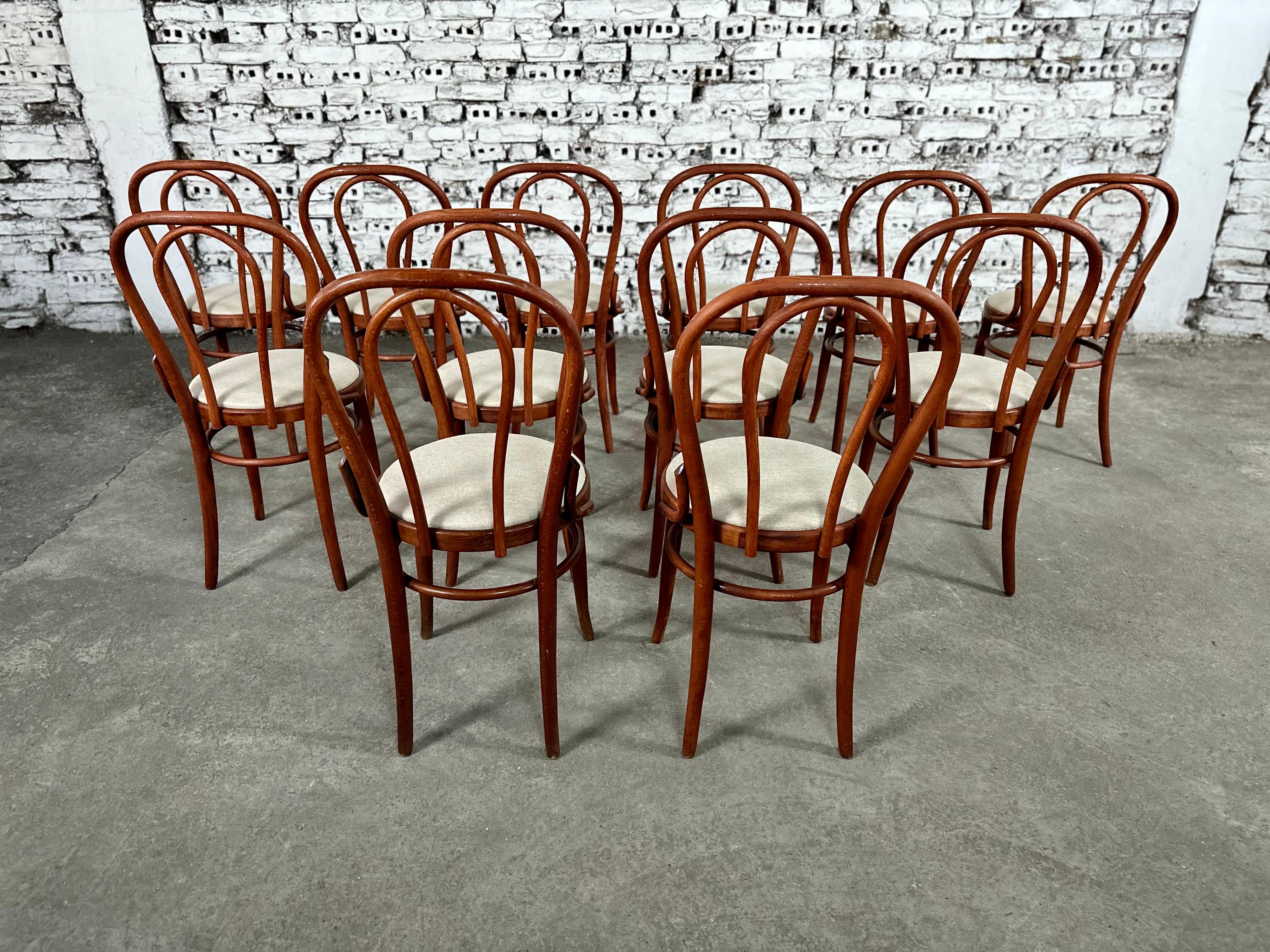 Bentwood Thonet No.14 Styled Bistro Dining Chairs Reupholstered - Set of 12 6