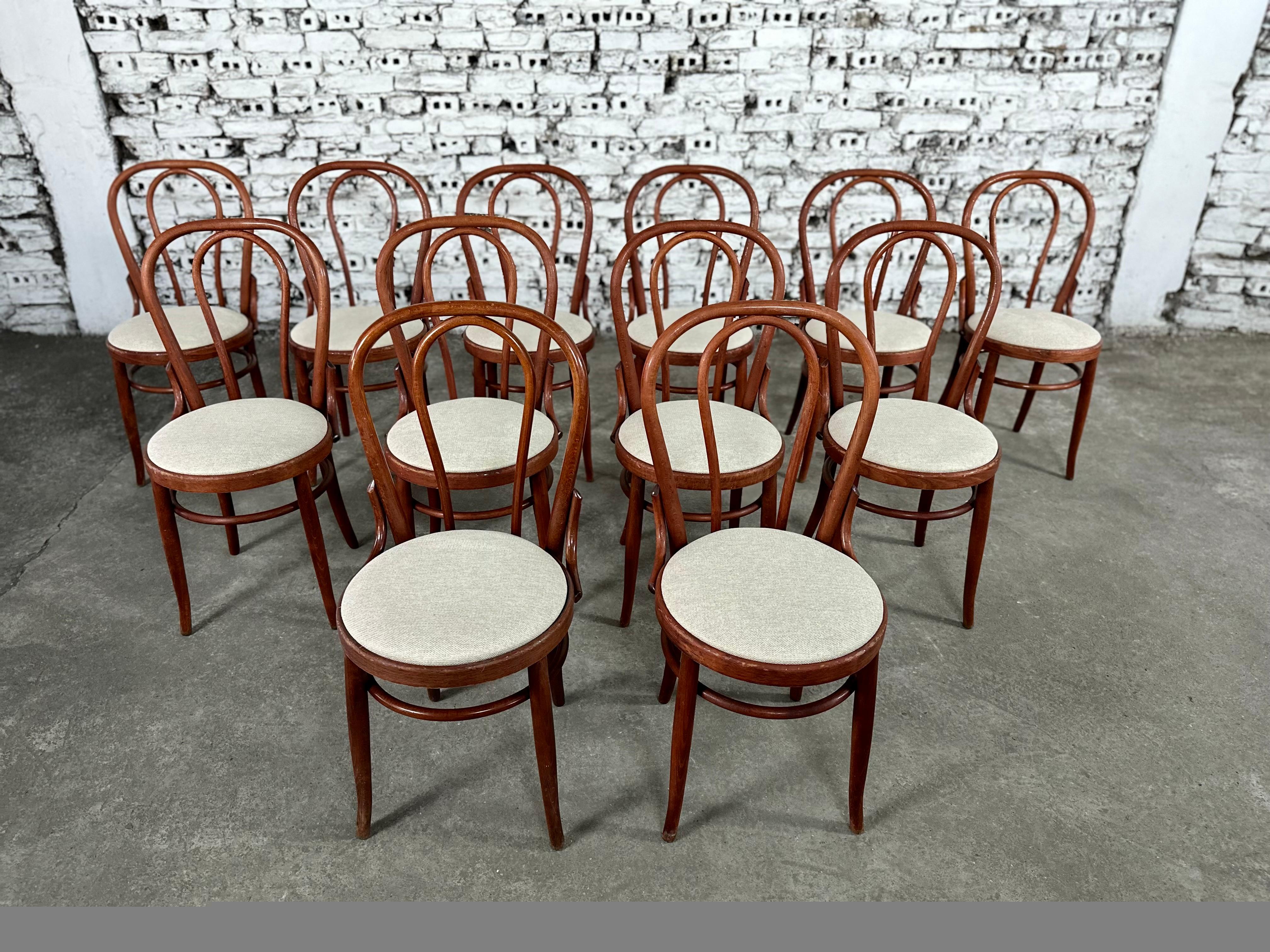 Bentwood Thonet No.14 Styled Bistro Dining Chairs Reupholstered - Set of 12 1