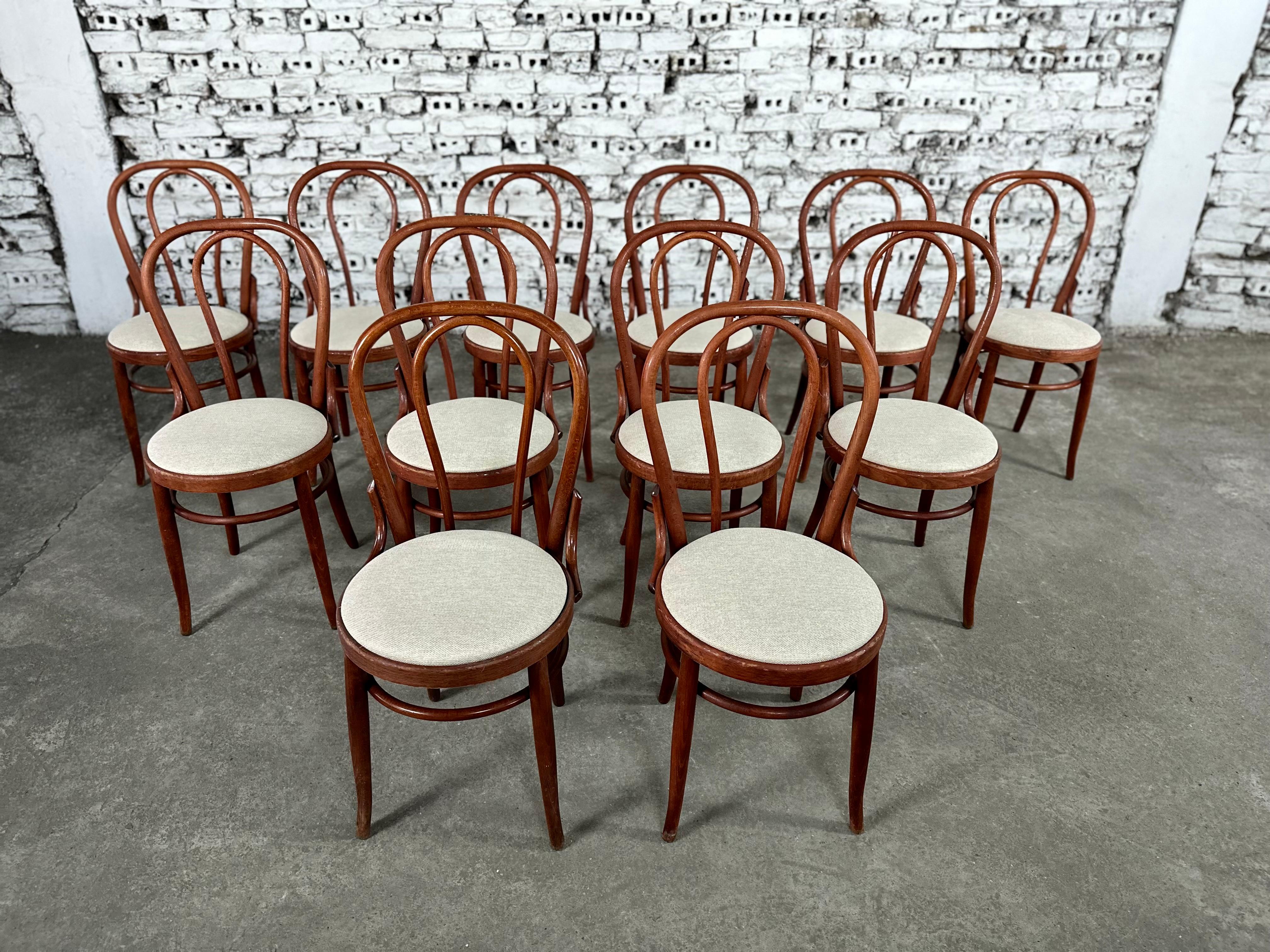 Bentwood Thonet No.14 Styled Bistro Dining Chairs Reupholstered - Set of 12 2
