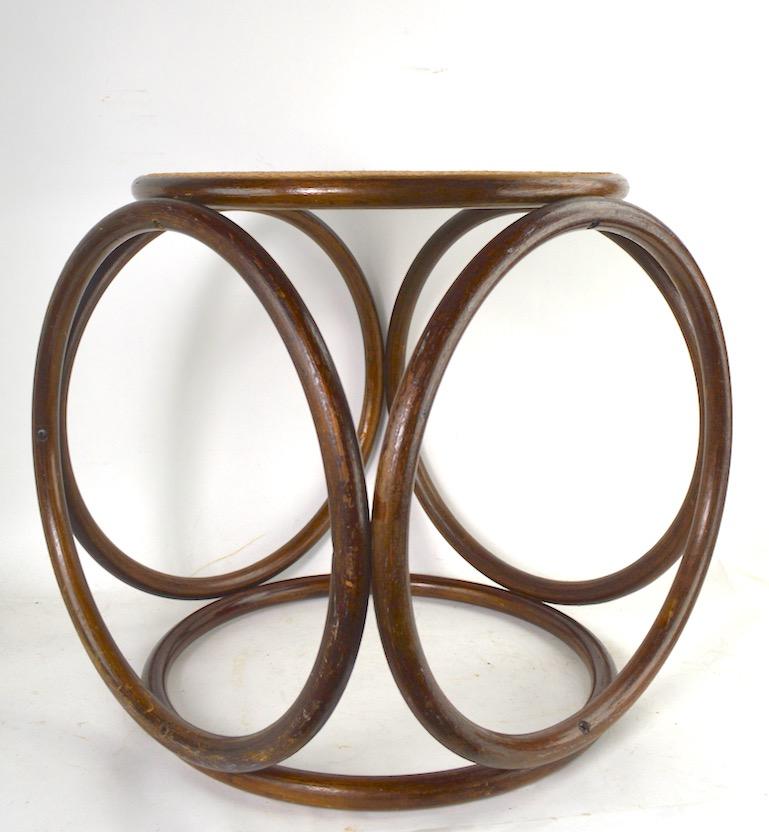 Bentwood Thonet Stool with Caned Seat 2