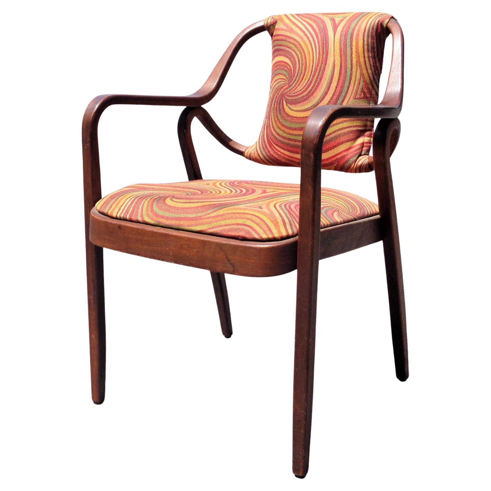 Mid-Century Modern Bentwood Walnut Armchair #1105 by Don Pettit for Knoll, 1960's