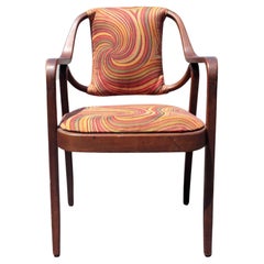 Fauteuil en bois courbé et noyer #1105 par Don Pettit pour Knoll, années 1960