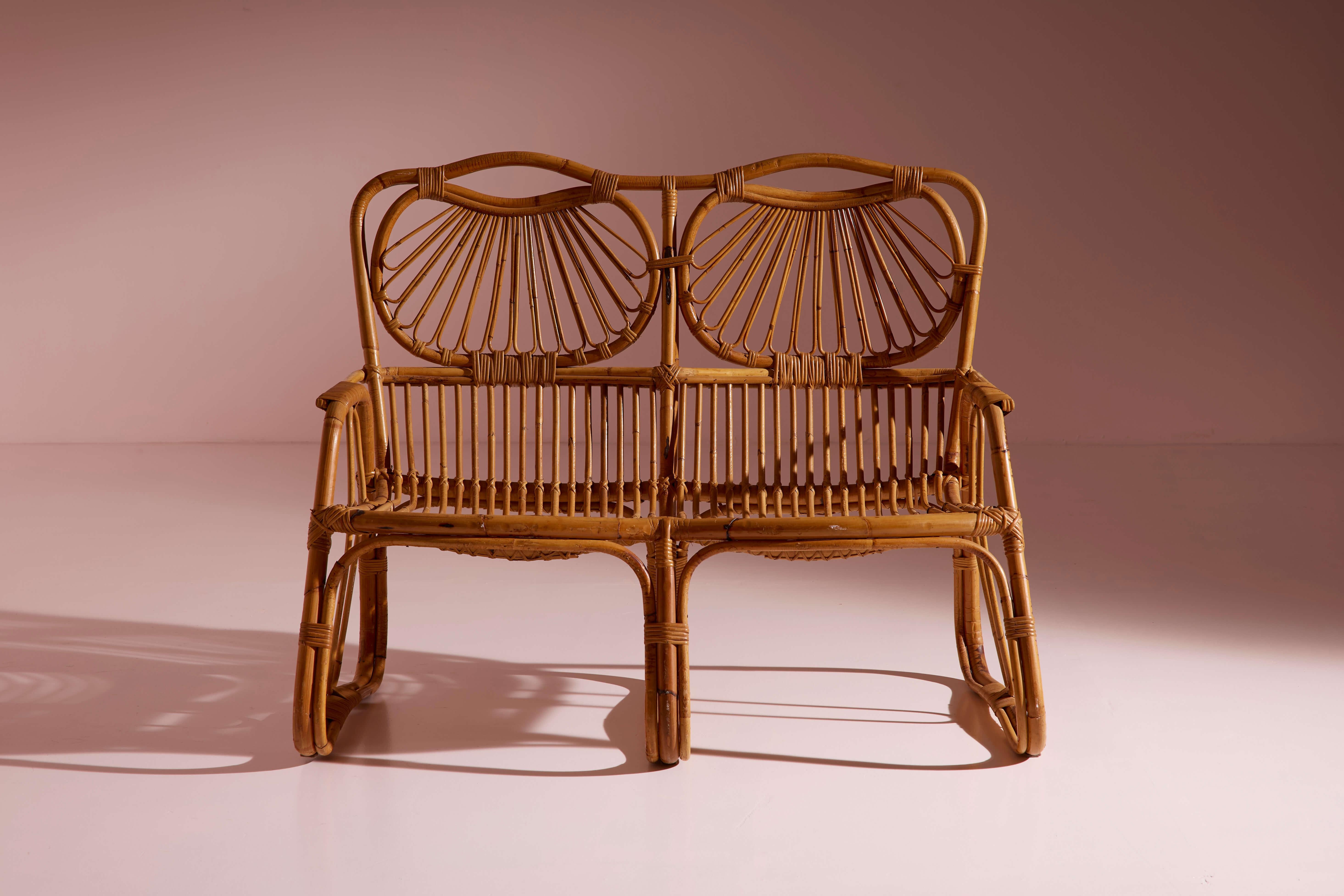 Bentwood Wicker and bamboo Garden or Living Room Set, Italian Manufacture, 1960s For Sale 9