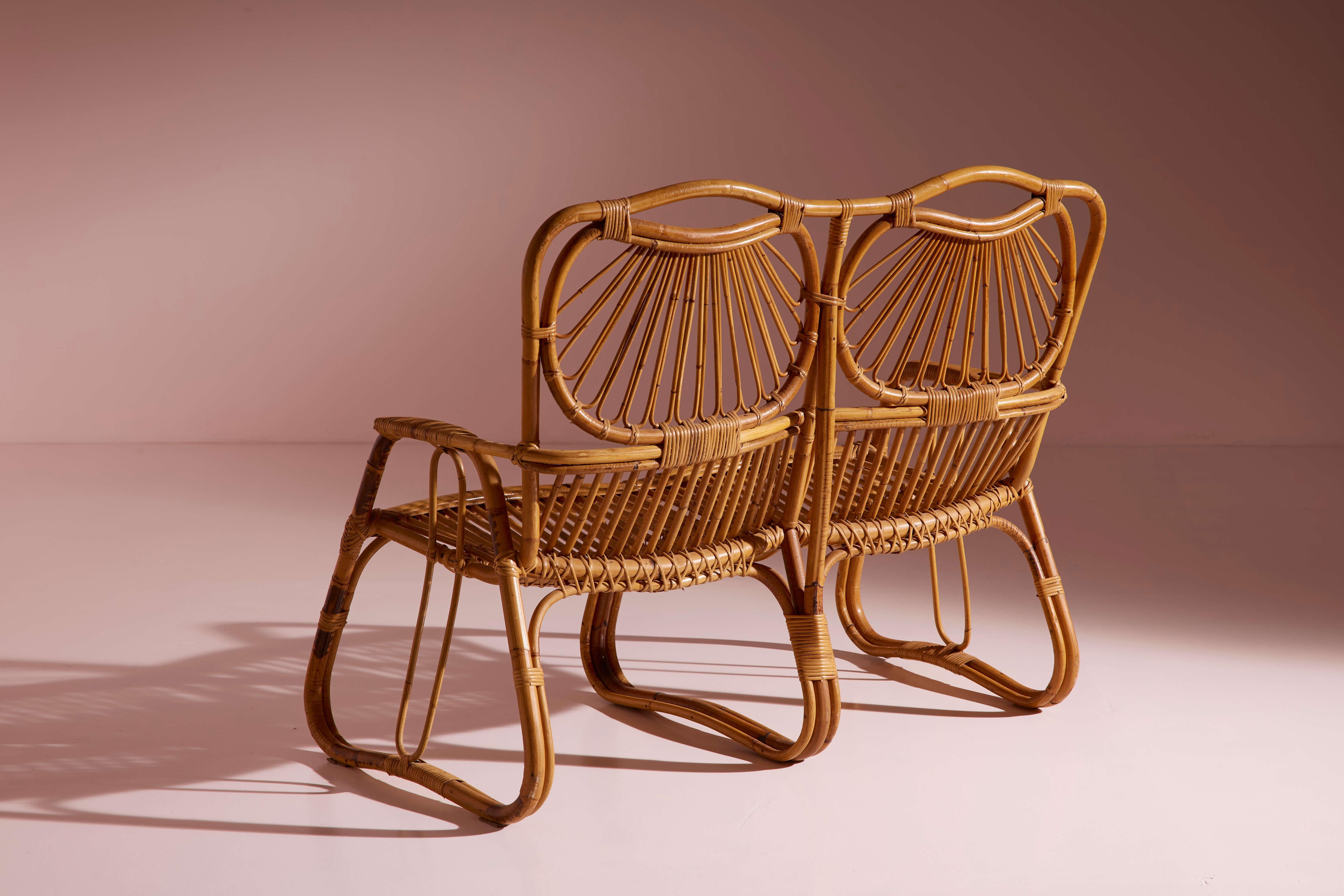 Bentwood Wicker and bamboo Garden or Living Room Set, Italian Manufacture, 1960s For Sale 10
