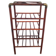 Bentwood wine rack with brass accents