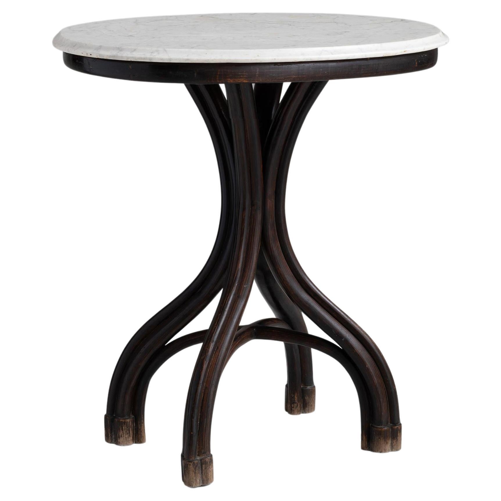 Bentwood with Marble Top Side Table by Thonet, Austria circa 1870
