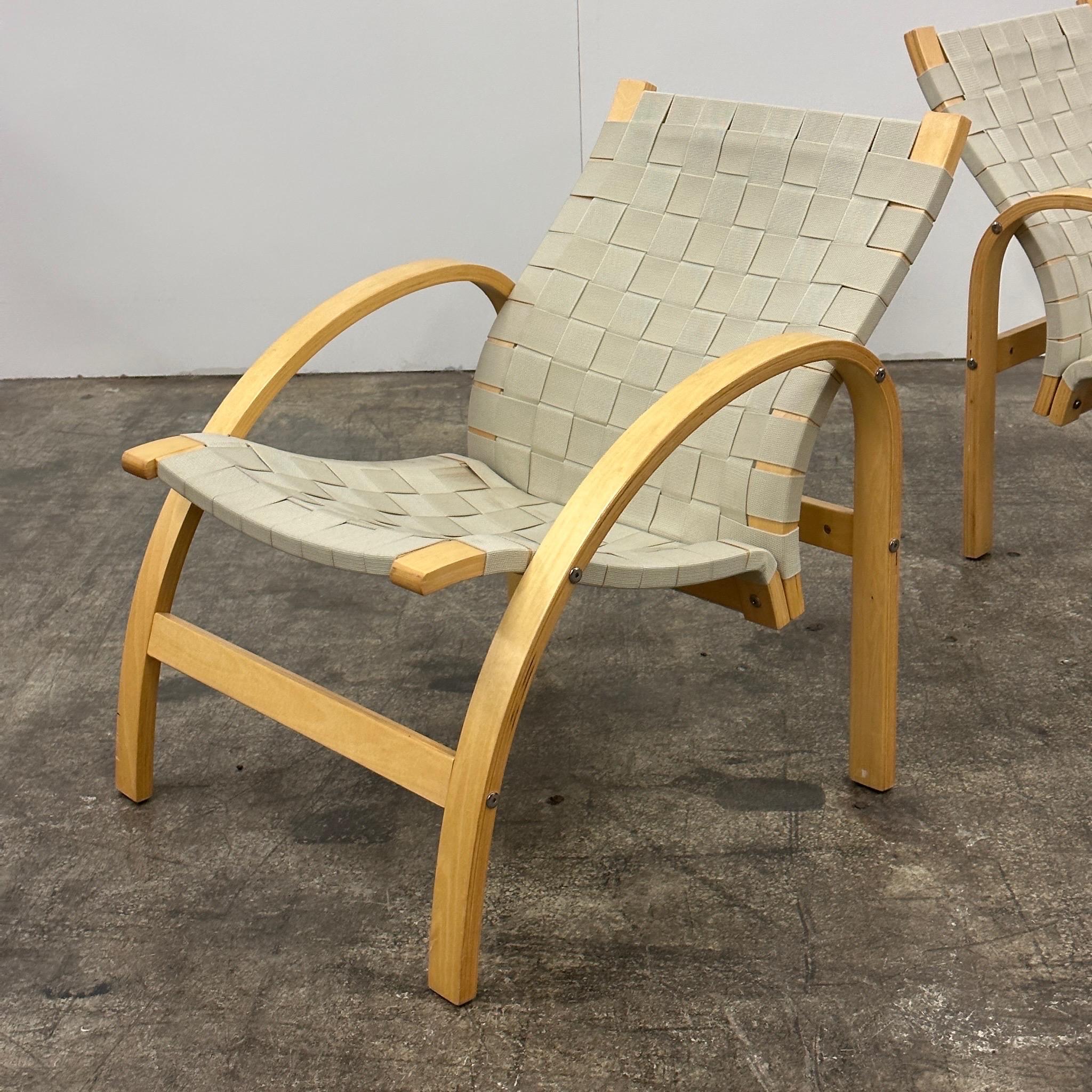 Scandinavian Modern Bentwood Woven Accent Chairs by Kvist Møbler For Sale