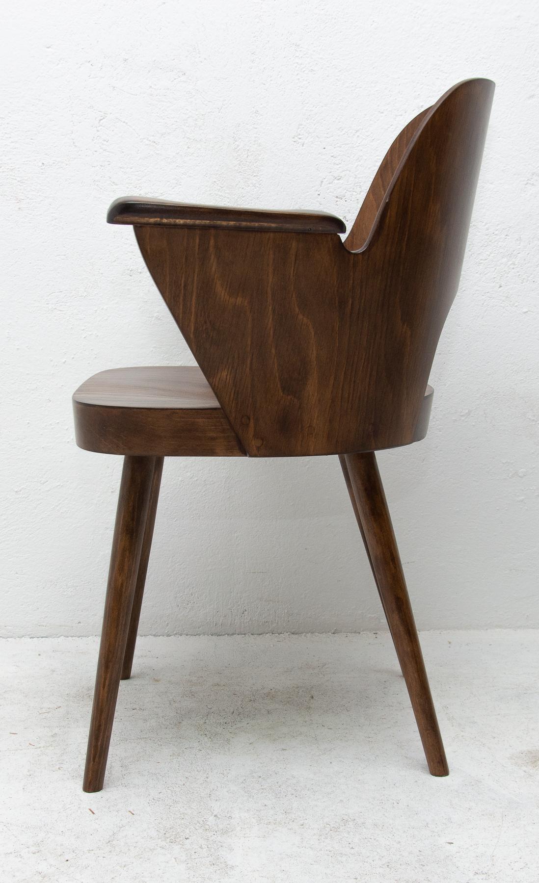 20th Century Bentwood Writing Desk Armchair by Radomír Hofman for Ton, No1 For Sale