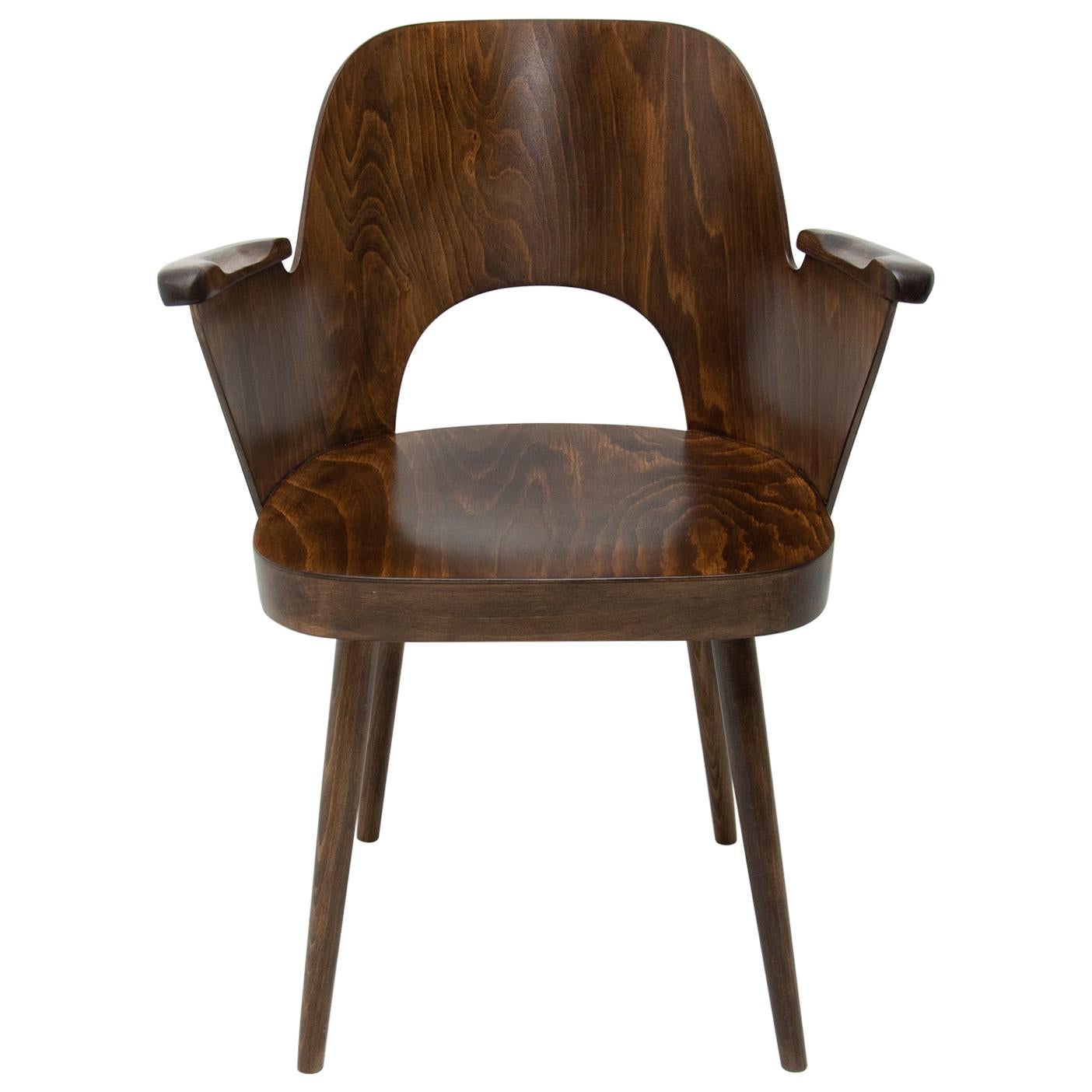 Bentwood Writing Desk Armchair by Radomír Hofman for Ton, No1