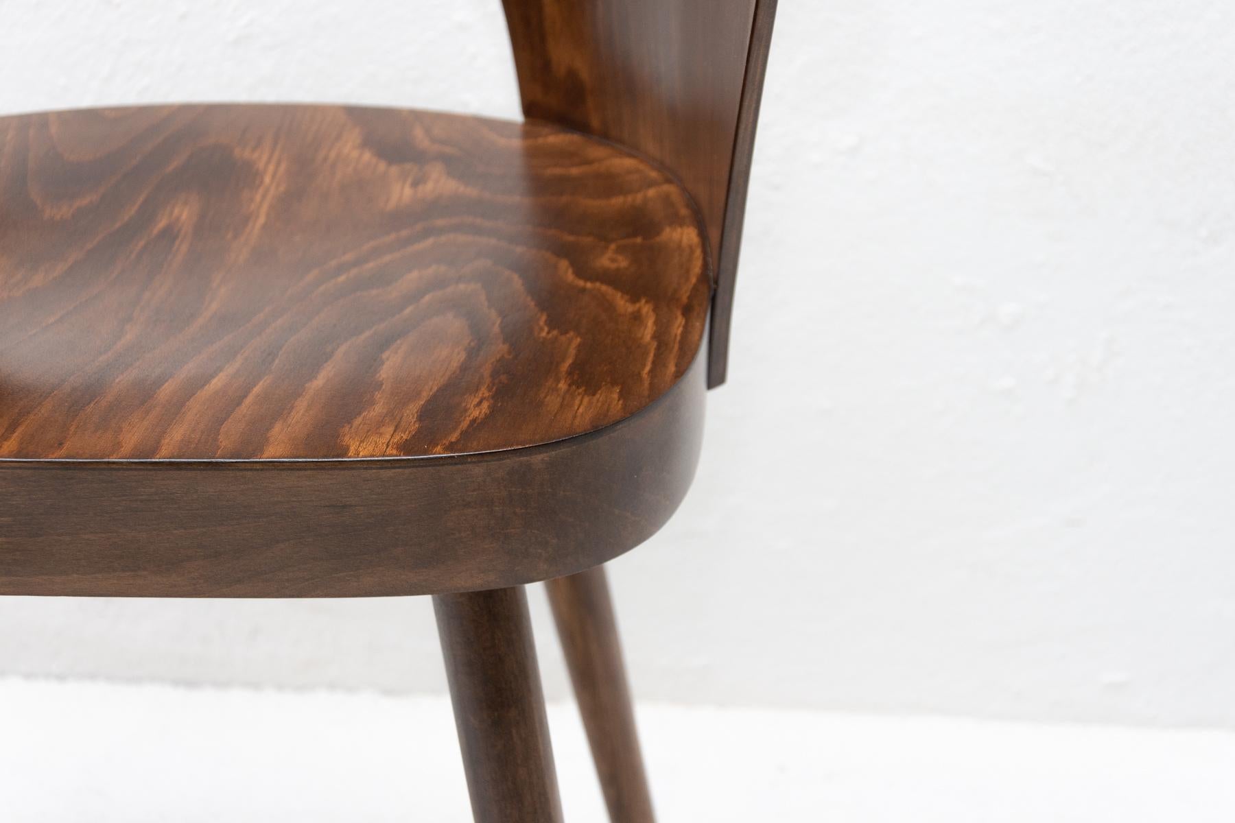 Bentwood Writing Desk Armchair by Radomír Hofman for Ton, No2 In Good Condition For Sale In Prague 8, CZ
