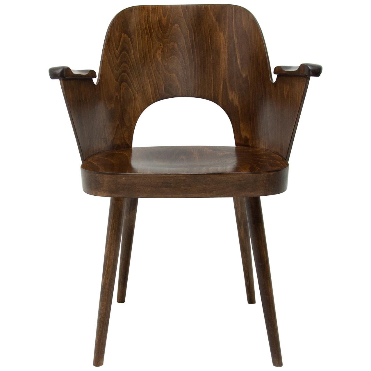 Bentwood Writing Desk Armchair by Radomír Hofman for Ton, No2 For Sale