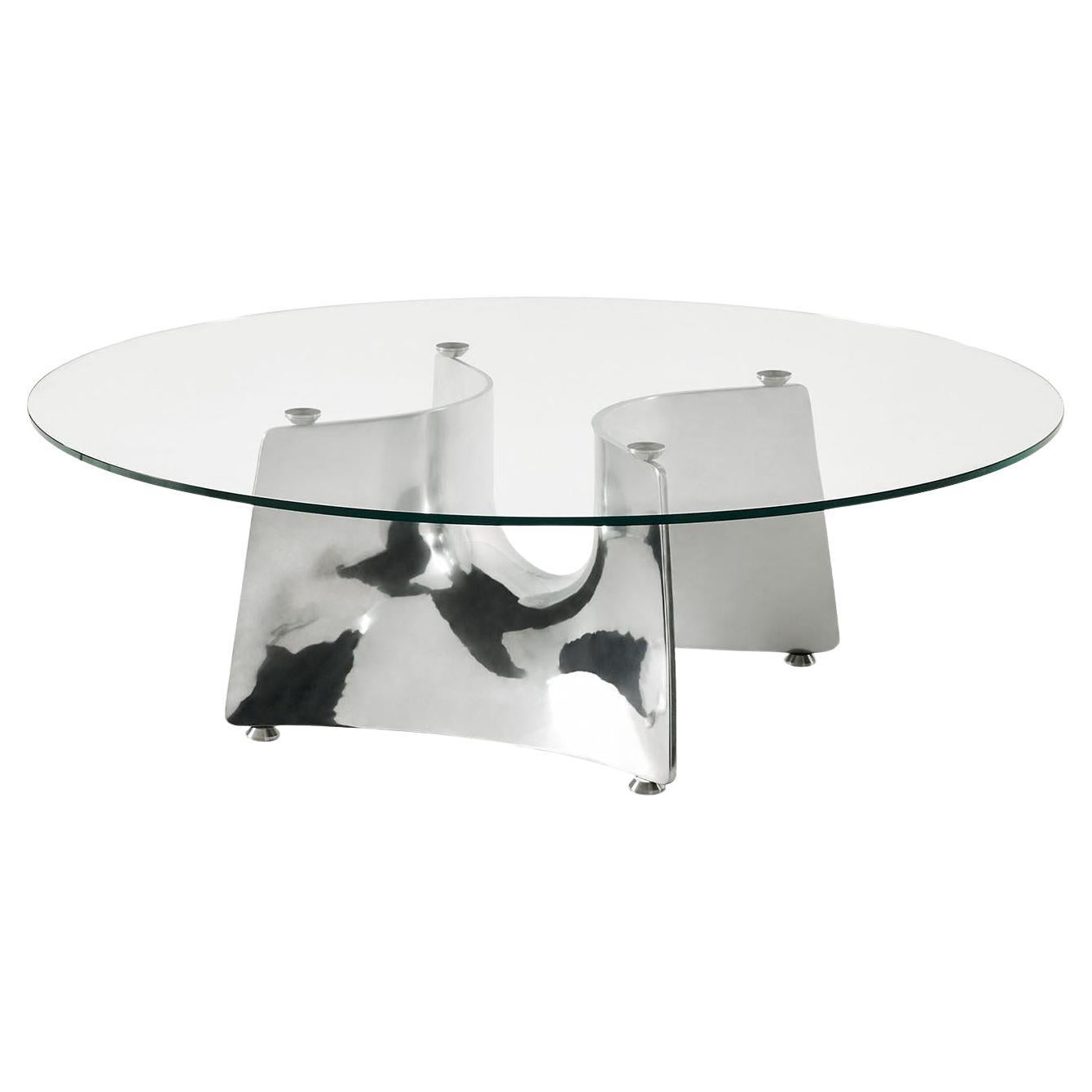 Ovaler Couchtisch aus Bugzglas von Jeff Miller
