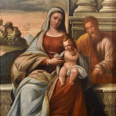 Madonna Holy family Tisi 16/17th Century Paint Oil on canvas Old master Italy