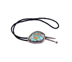 Beny Chapo Sterling Silver Royston Turquoise Navajo Bolo Tie