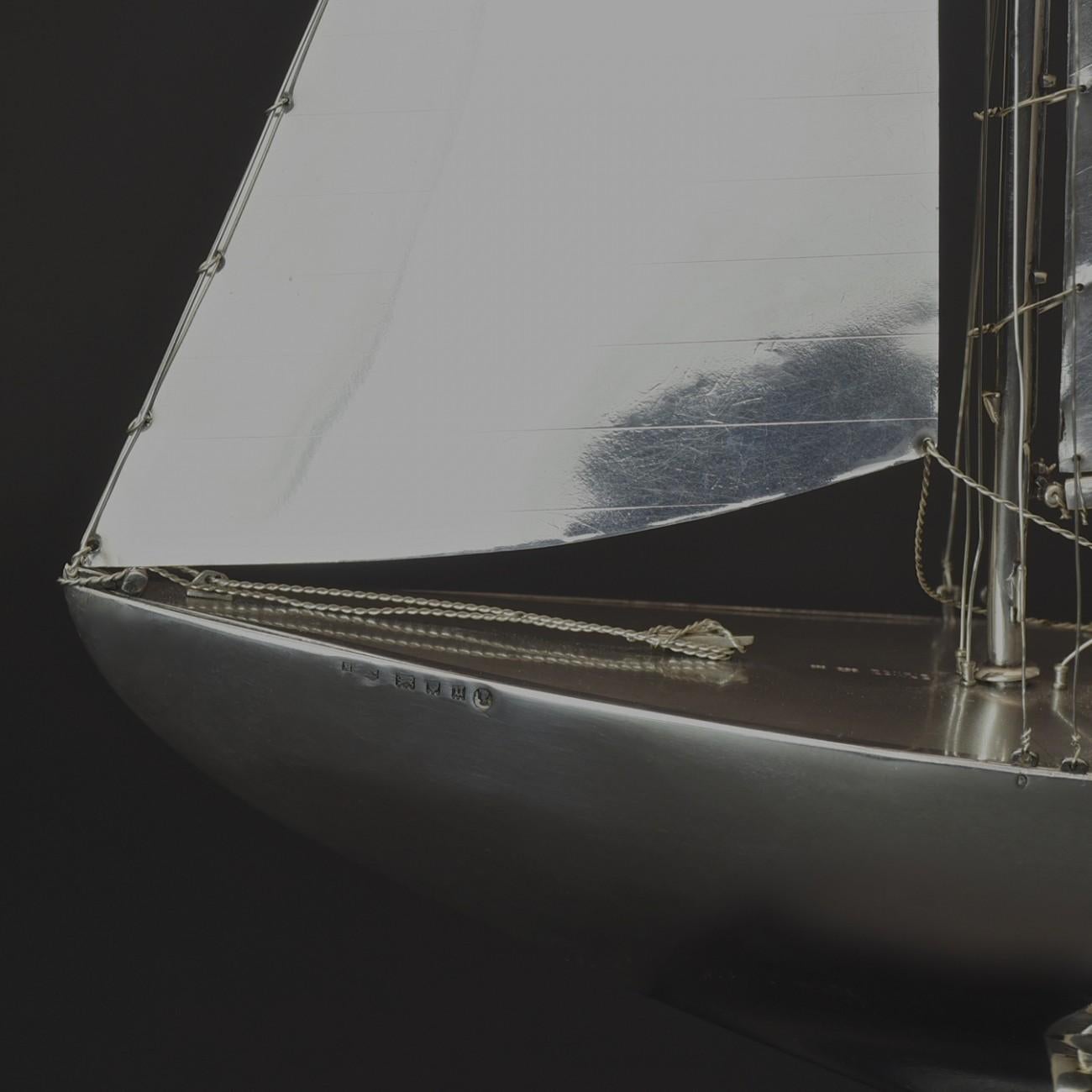 Benzie's Sterling Silver Model Yacht, Hallmarked, 1935 2