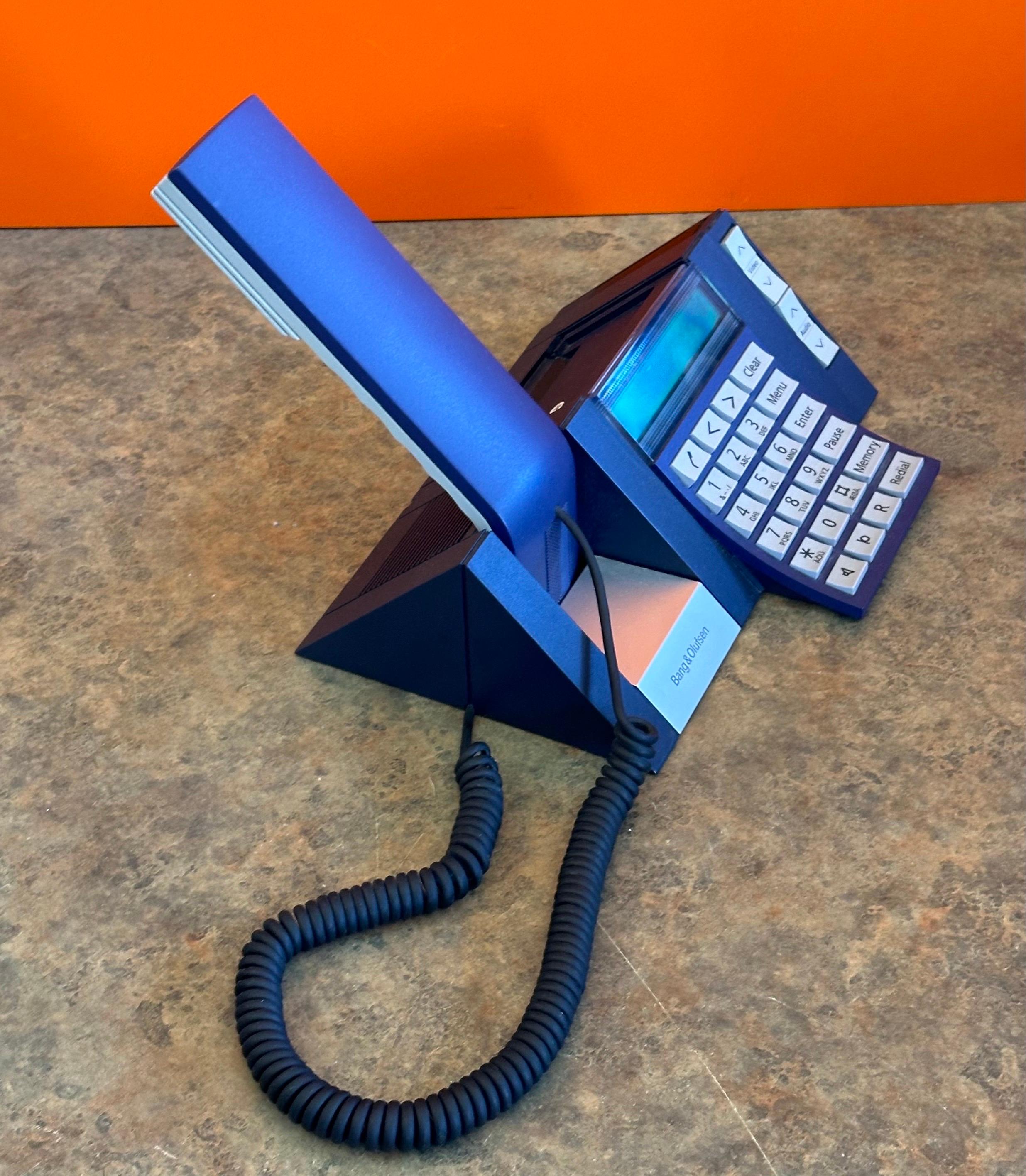 Post-Modern BeoCom 2400 Desktop Telephone in Navy Blue by Martin Iseli for Bang & Olufsen For Sale