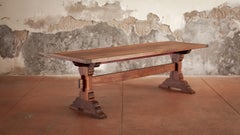 "BEORN" 8' Black Walnut Knock-Down French Provincial Style Trestle Table