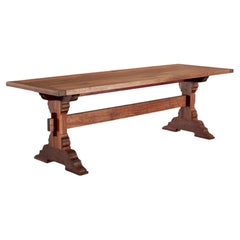 "BEORN" 8' Black Walnut Knock-Down French Provincial Style Trestle Table