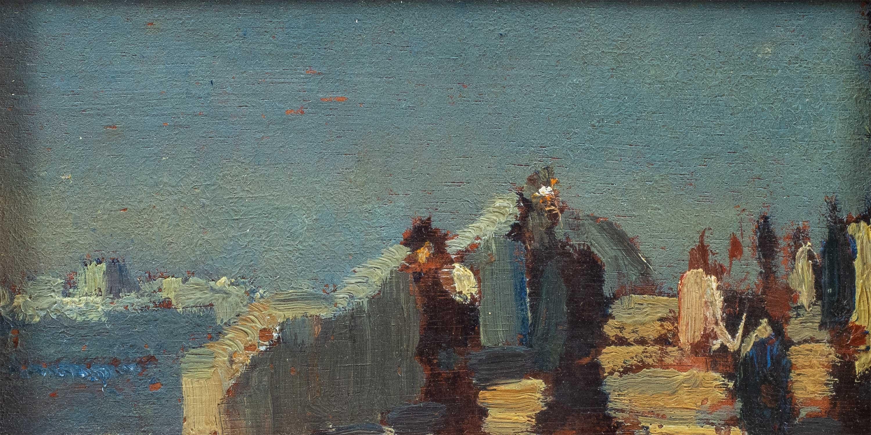 Beppe Ciardi (Venetian master) - Early 20th century set of 3 paintings - Venice For Sale 1