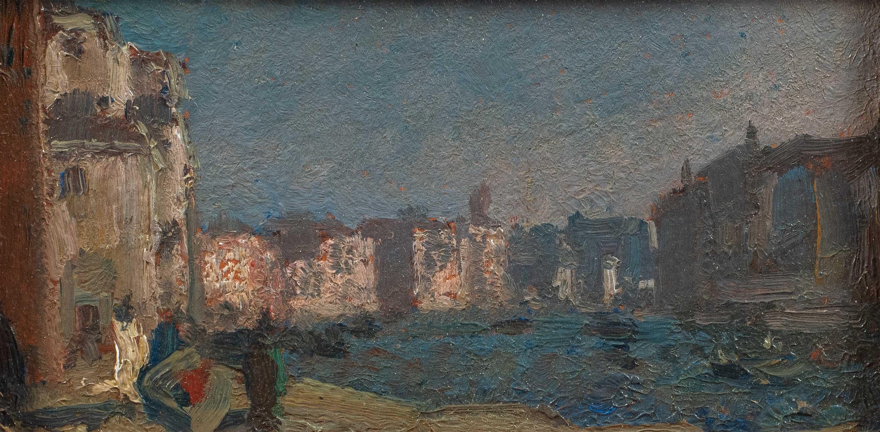 Beppe Ciardi (Venetian master) - Early 20th century set of 3 paintings - Venice For Sale 2