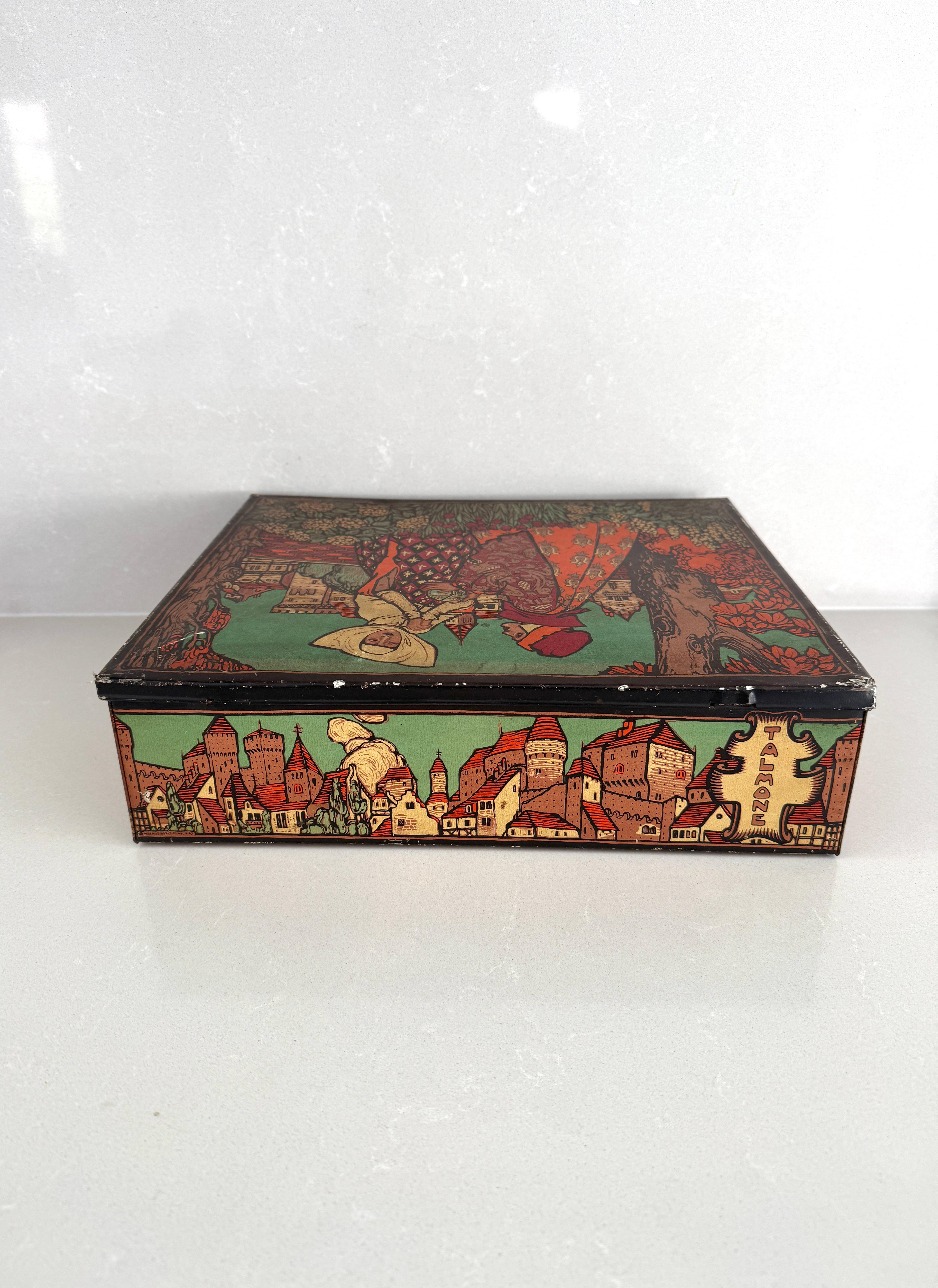 Beppe Porcheddu, Old Talmone tin box, 1930s For Sale 5