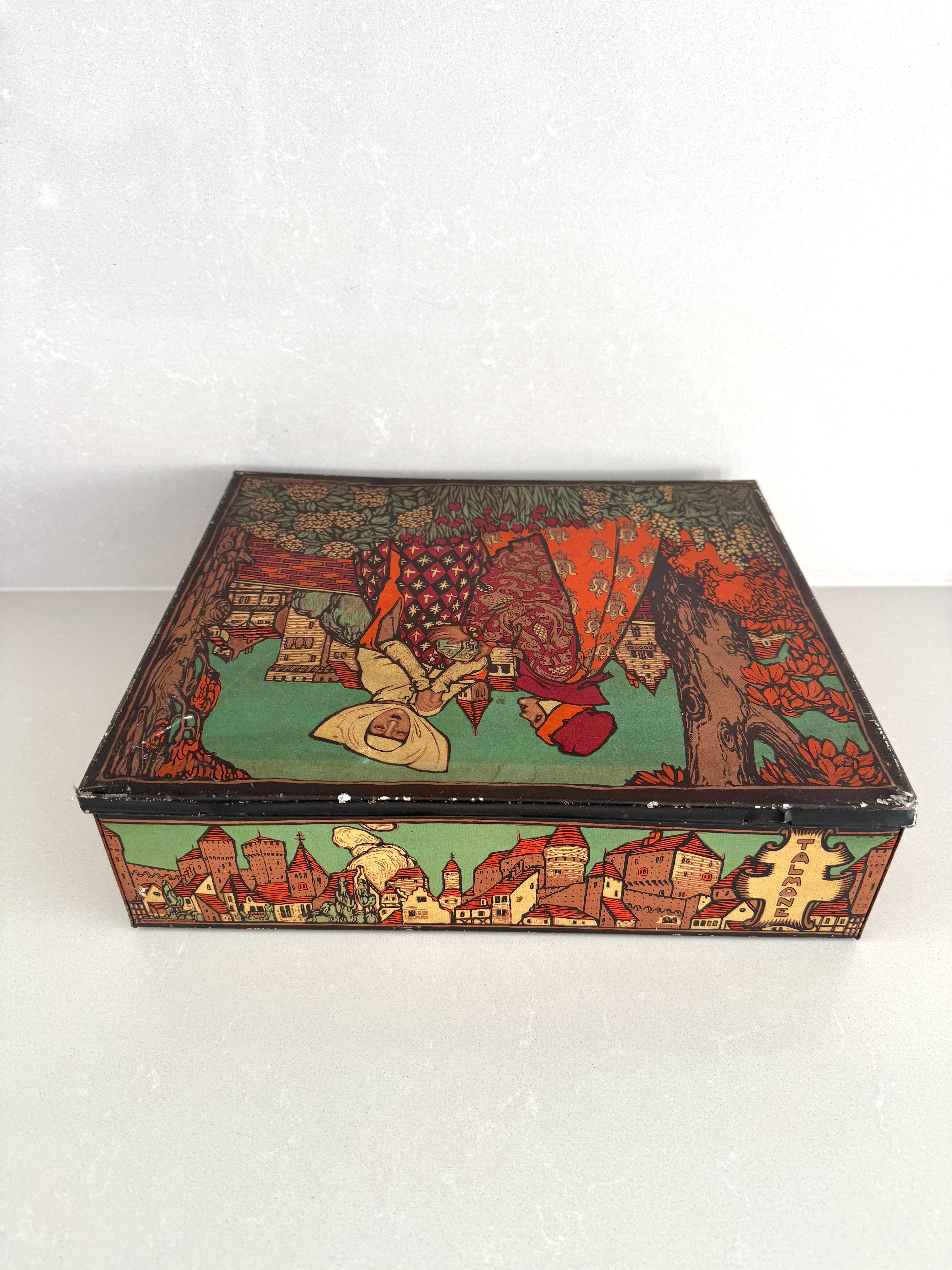 Beppe Porcheddu, Old Talmone tin box, 1930s For Sale 6